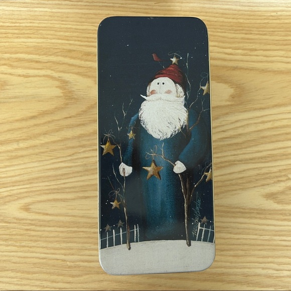 Festive Santa Decorative Tin for gift giving or small items - baked goods etc - Picture 1 of 12